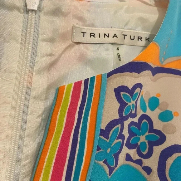 Trina Turk Sea Cove Crushes Dress Sz 4 - Picture 3 of 6